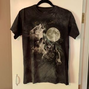 The Mountain Three Wolves embellished short sleeved T-shirt